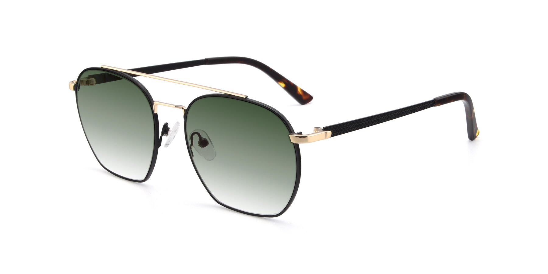 Angle of 9425 in Black-Gold with Green Gradient Lenses