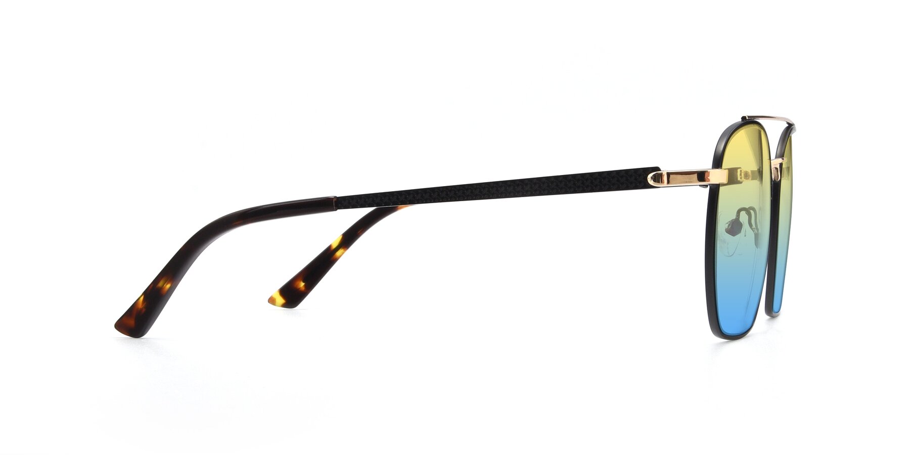 Side of 9425 in Black-Gold with Yellow / Blue Gradient Lenses
