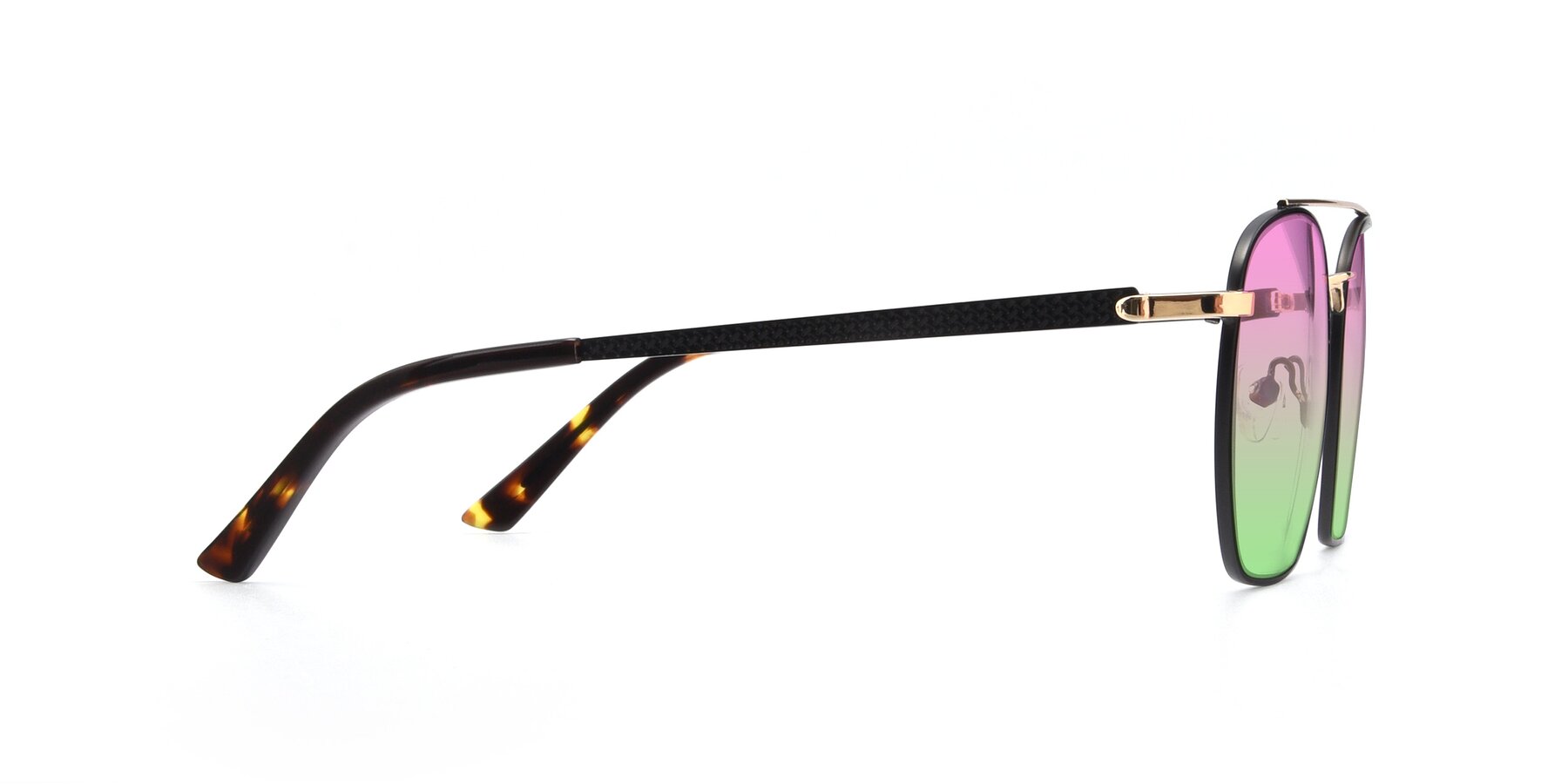 Side of 9425 in Black-Gold with Pink / Green Gradient Lenses