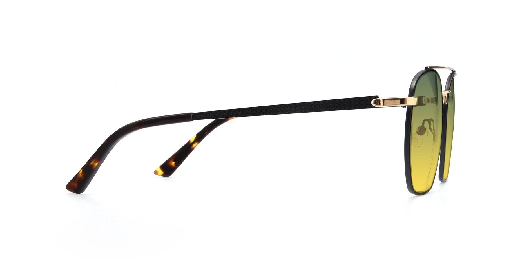 Side of 9425 in Black-Gold with Green / Yellow Gradient Lenses