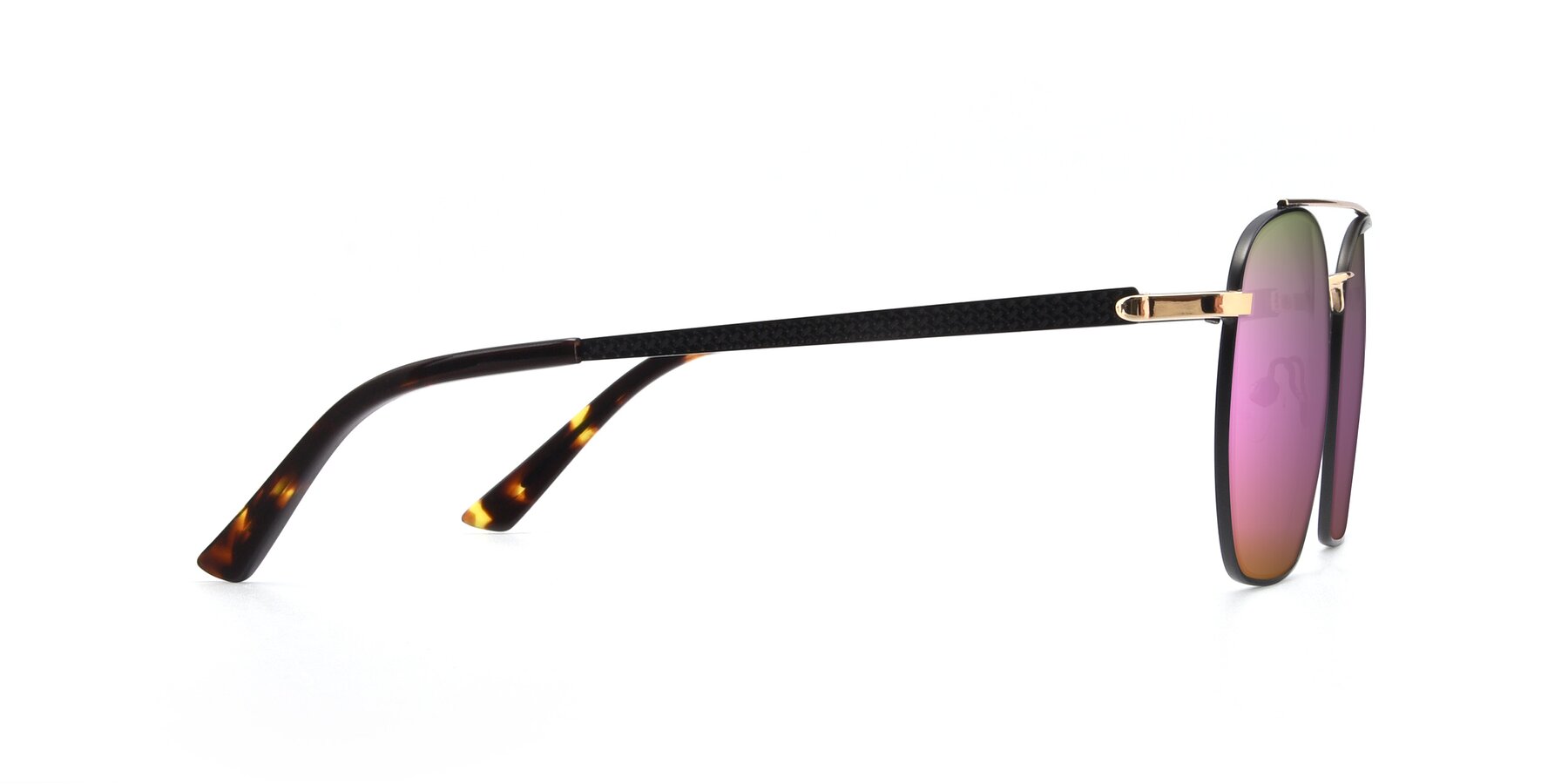 Side of 9425 in Black-Gold with Pink Mirrored Lenses