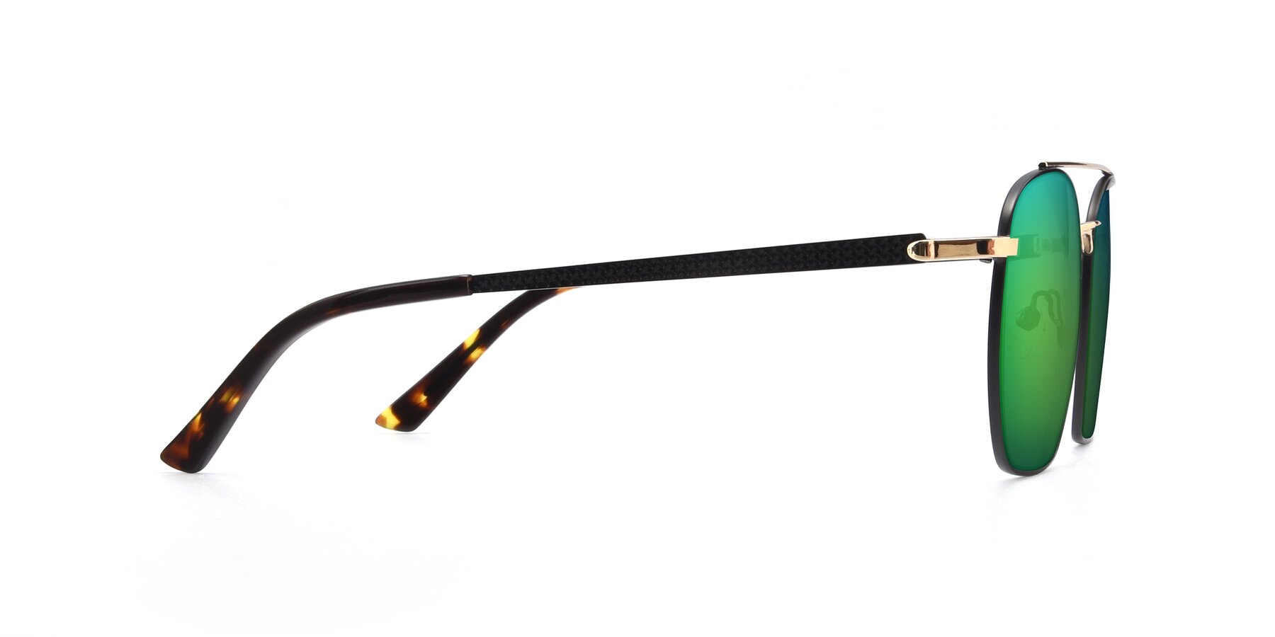 Side of 9425 in Black-Gold with Green Mirrored Lenses