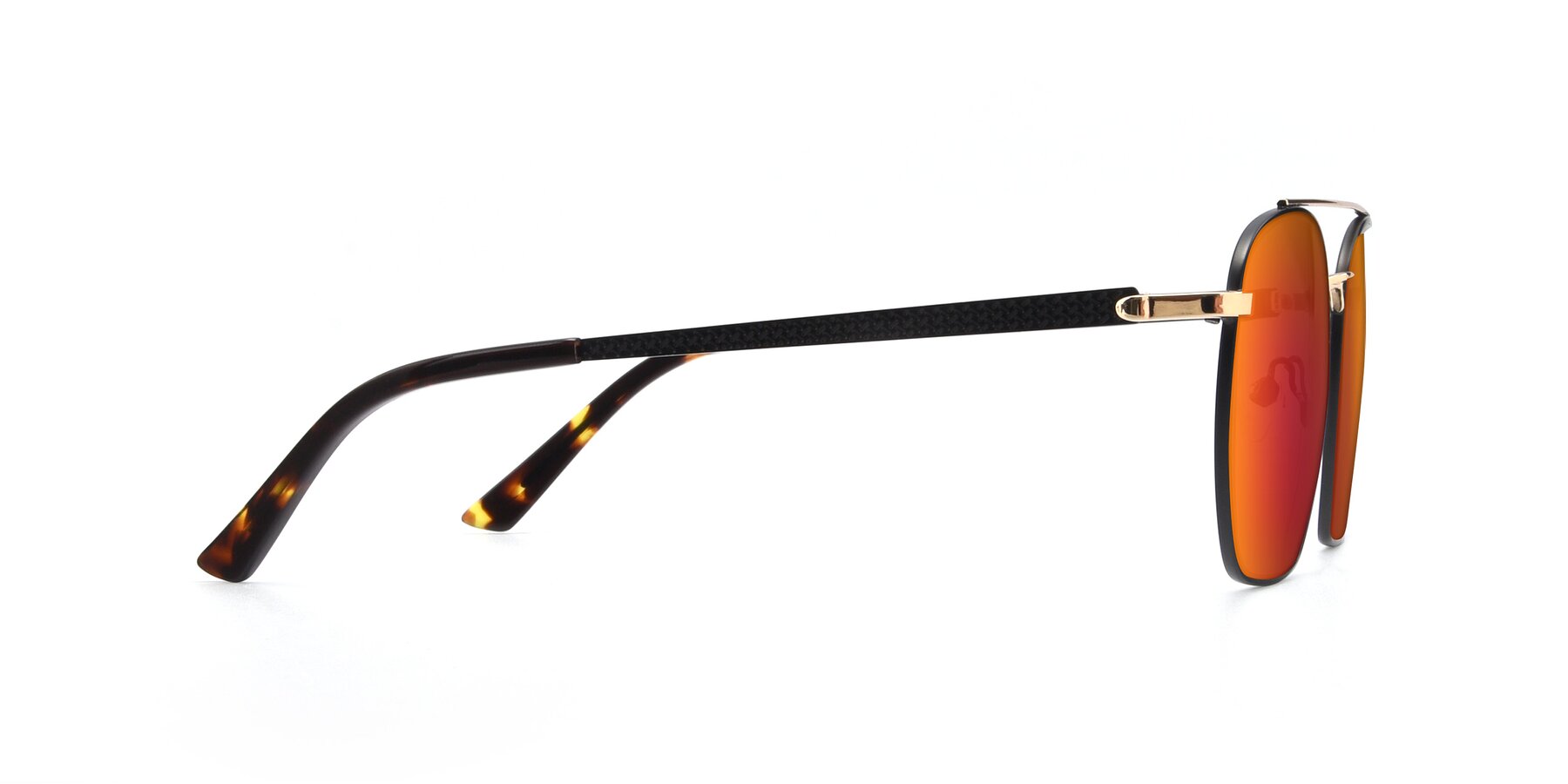 Side of 9425 in Black-Gold with Red Gold Mirrored Lenses