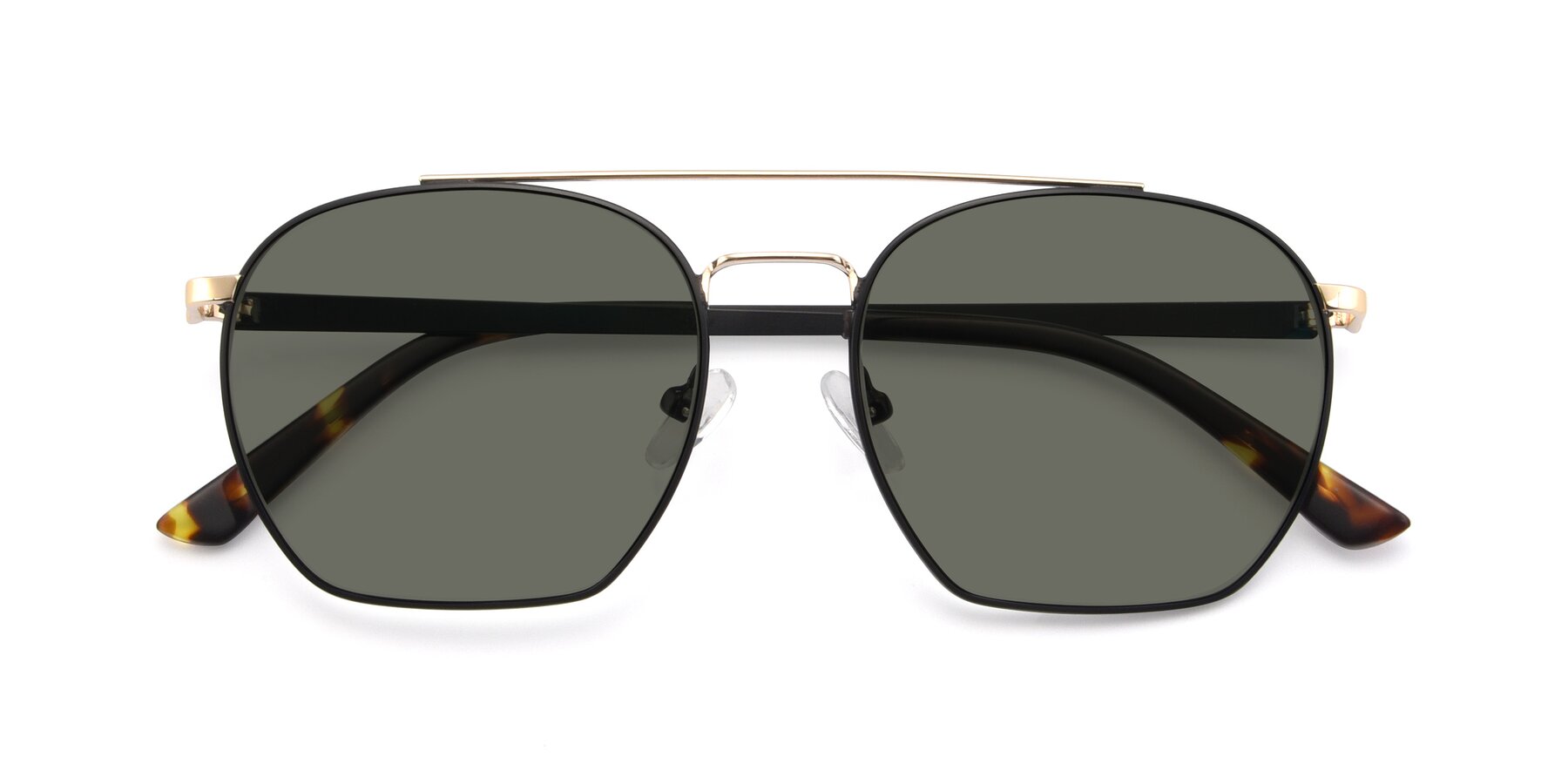 Folded Front of 9425 in Black-Gold with Gray Polarized Lenses