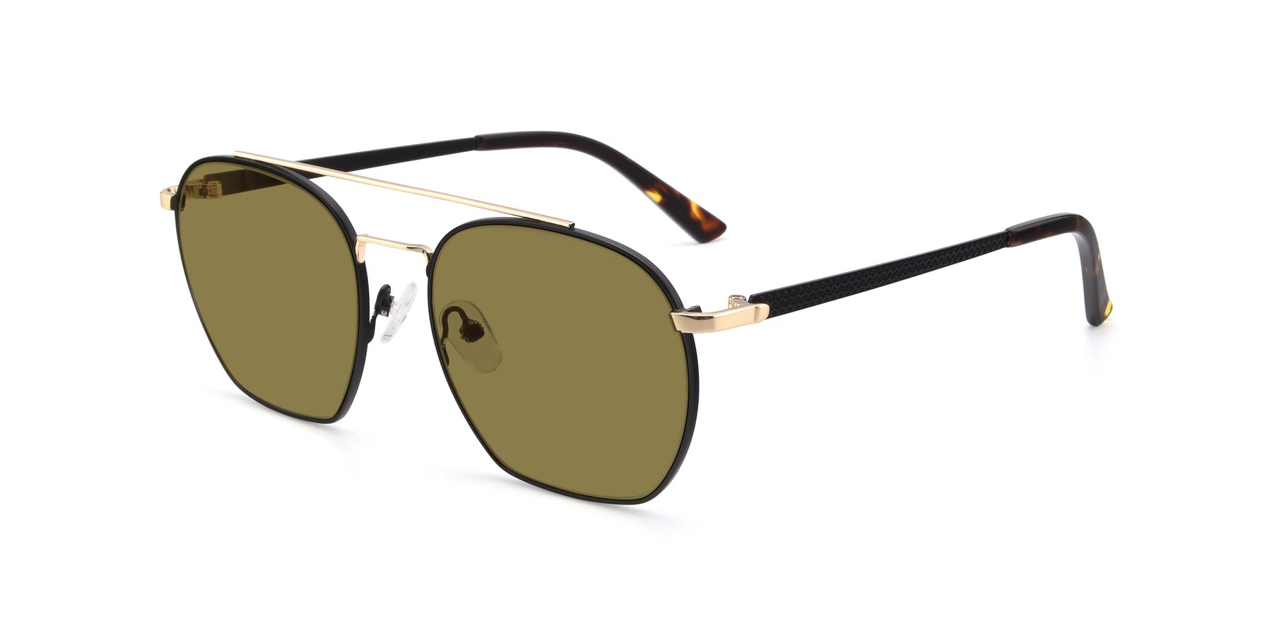 Angle of 9425 in Black-Gold with Brown Polarized Lenses