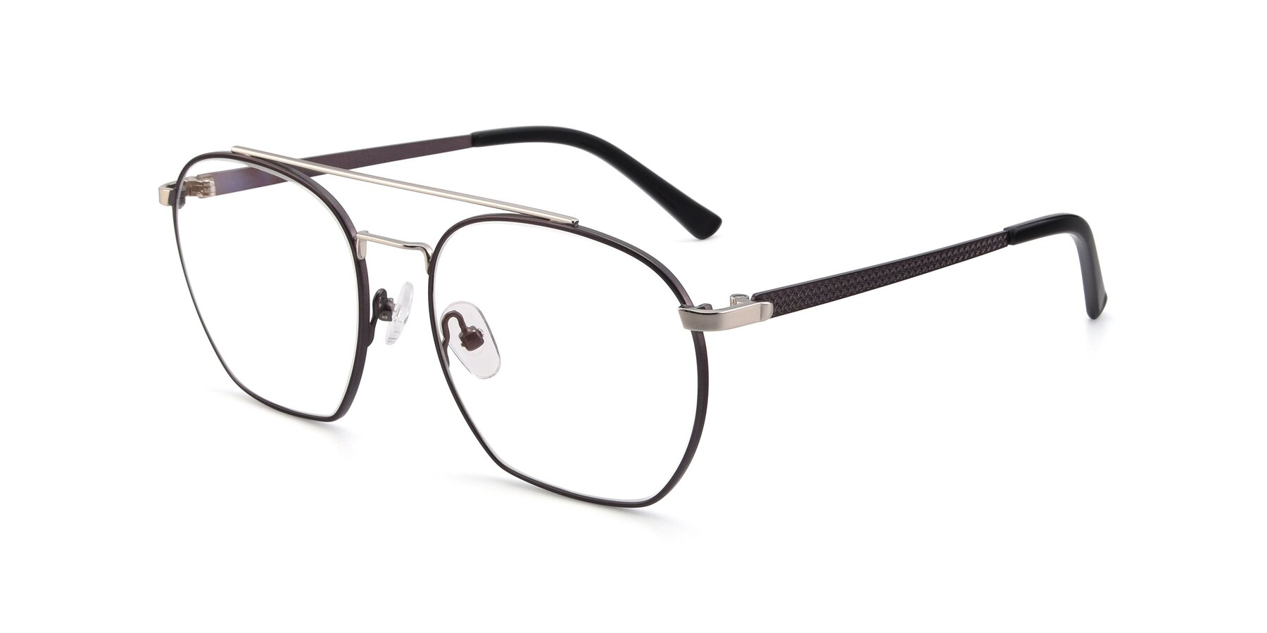 Angle of 9425 in Black-Silver with Clear Blue Light Blocking Lenses
