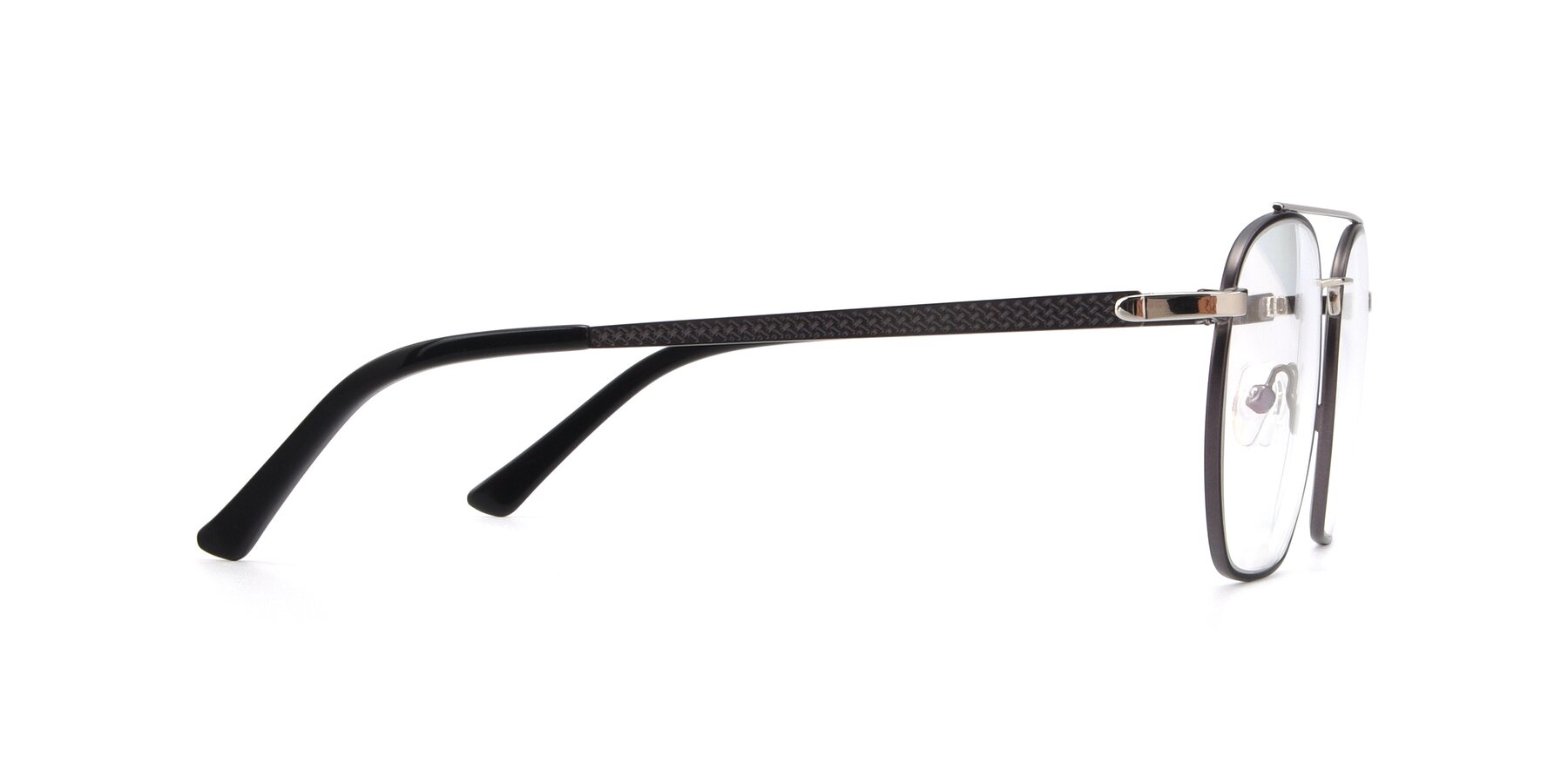 Side of 9425 in Black-Silver with Clear Eyeglass Lenses