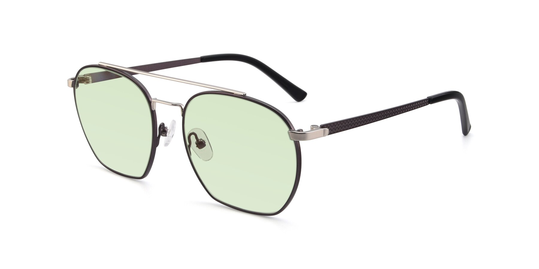 Angle of 9425 in Black-Silver with Light Green Tinted Lenses