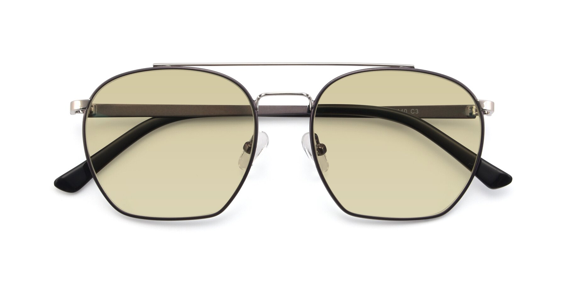 Folded Front of 9425 in Black-Silver with Light Champagne Tinted Lenses