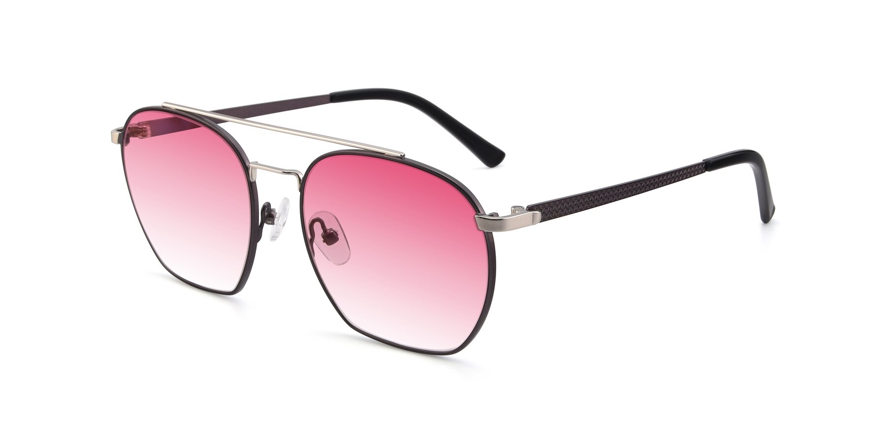 Angle of 9425 in Black-Silver with Pink Gradient Lenses