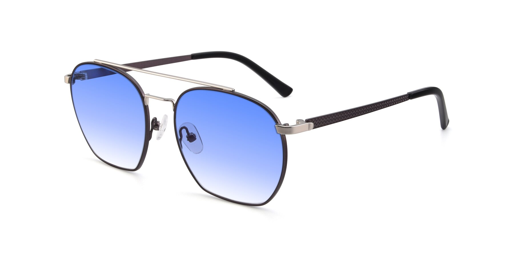 Angle of 9425 in Black-Silver with Blue Gradient Lenses