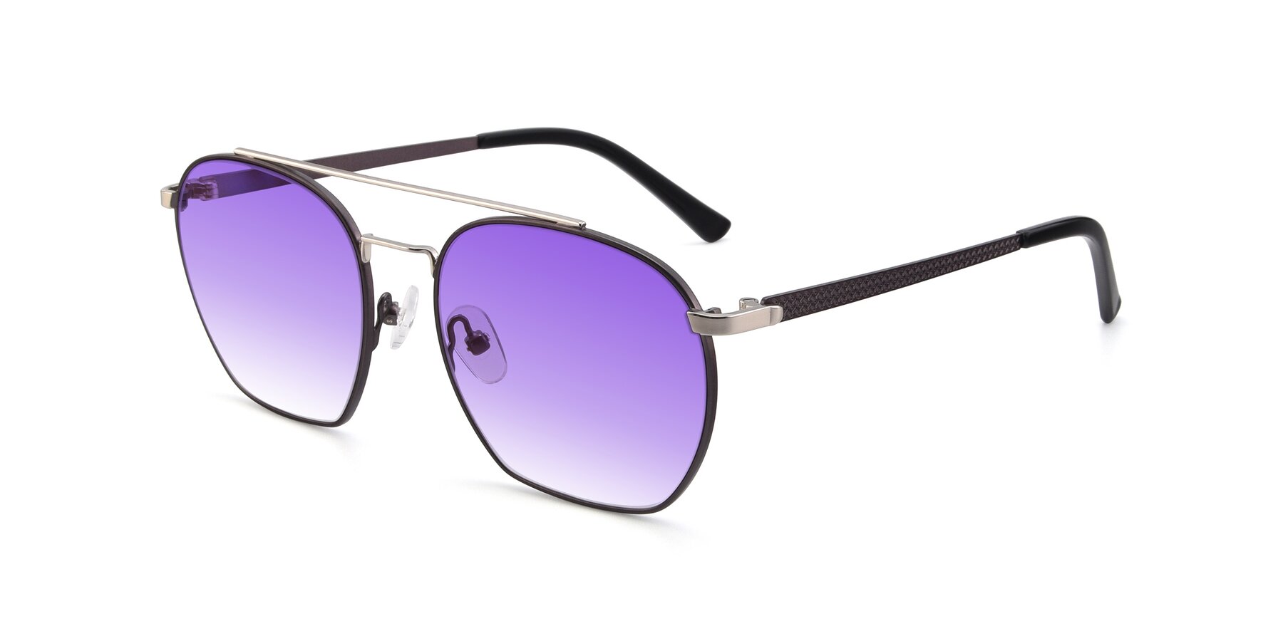 Angle of 9425 in Black-Silver with Purple Gradient Lenses