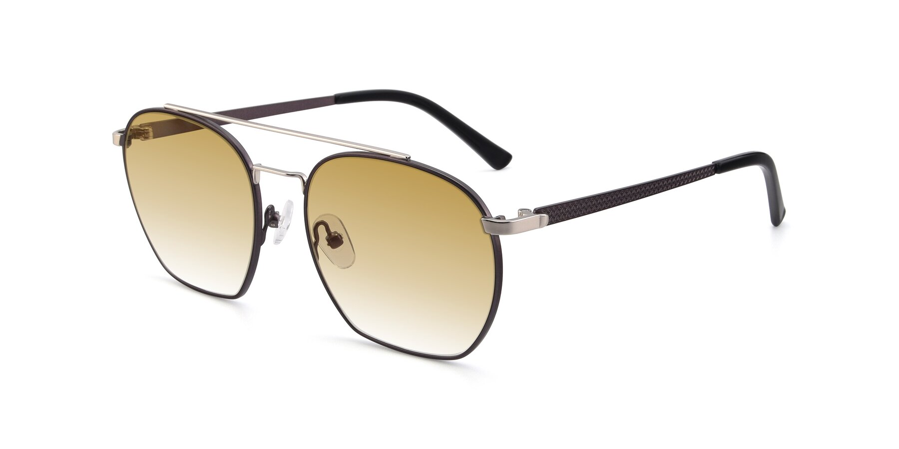 Angle of 9425 in Black-Silver with Champagne Gradient Lenses