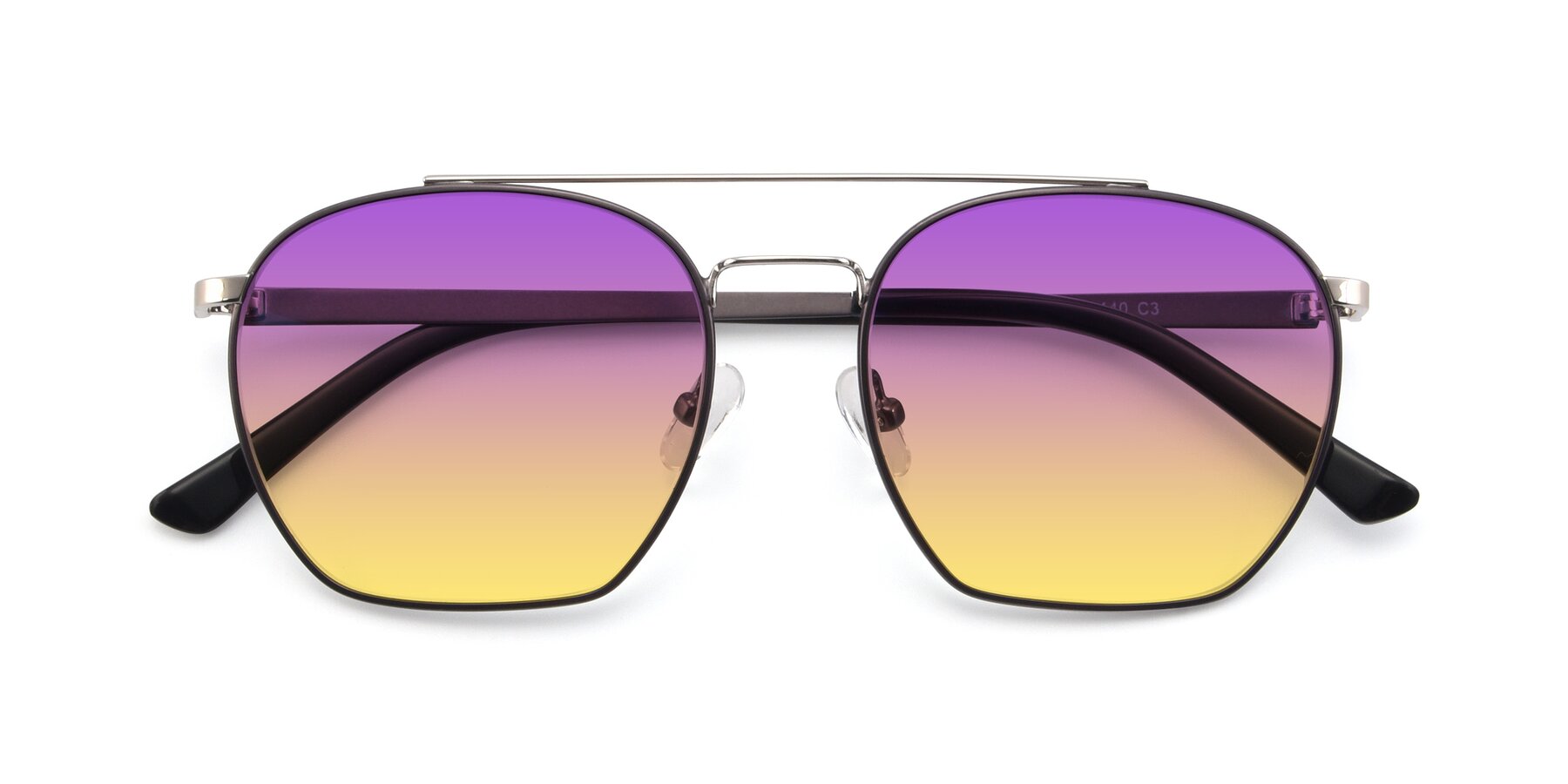 Folded Front of 9425 in Black-Silver with Purple / Yellow Gradient Lenses