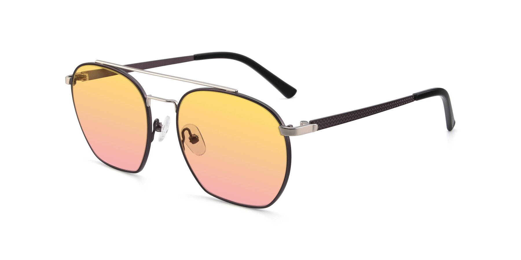 Angle of 9425 in Black-Silver with Yellow / Pink Gradient Lenses