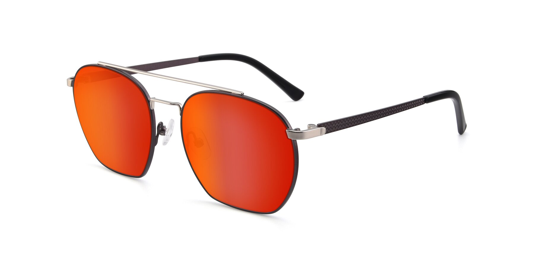 Angle of 9425 in Black-Silver with Red Gold Mirrored Lenses