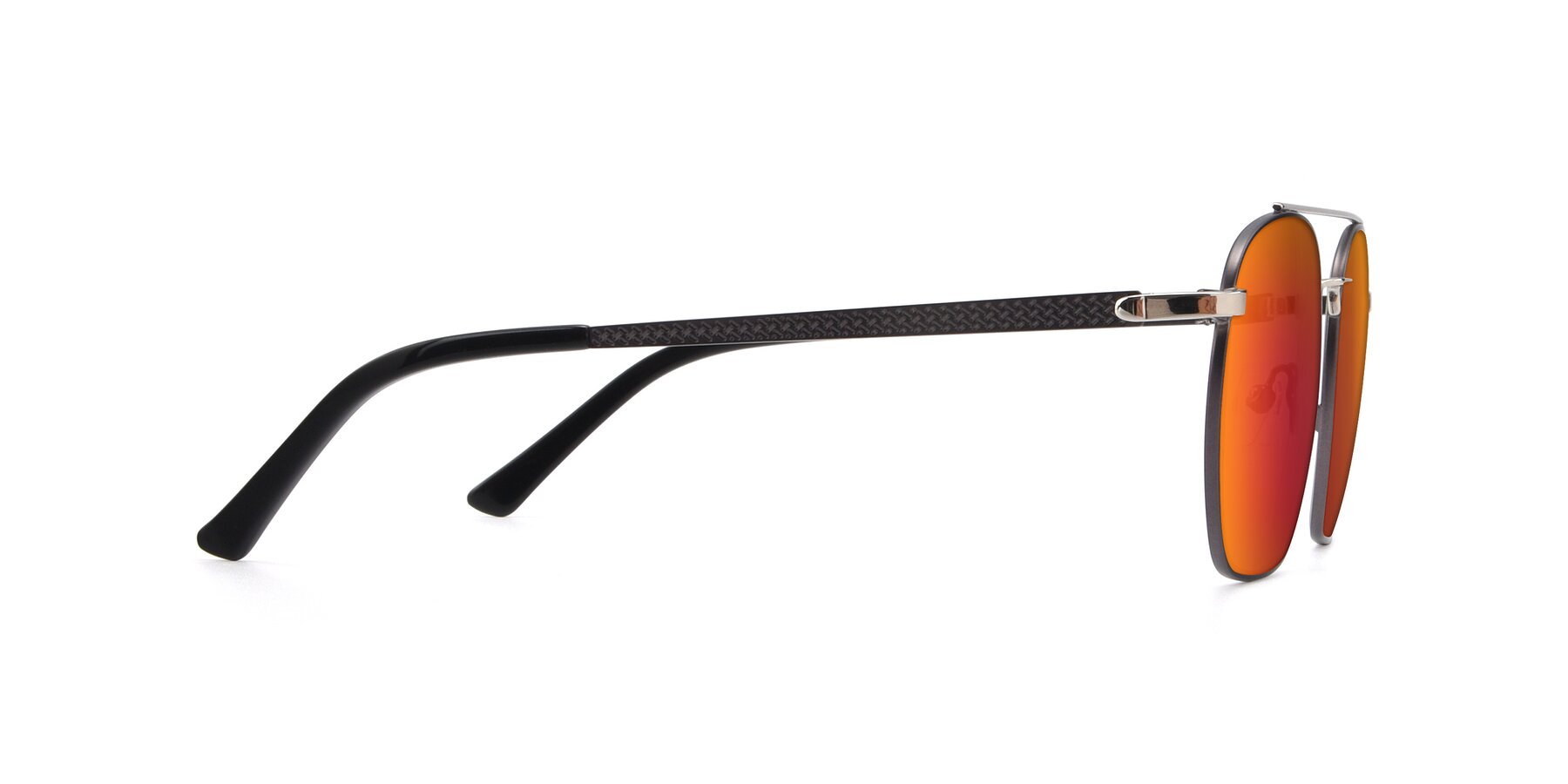 Side of 9425 in Black-Silver with Red Gold Mirrored Lenses