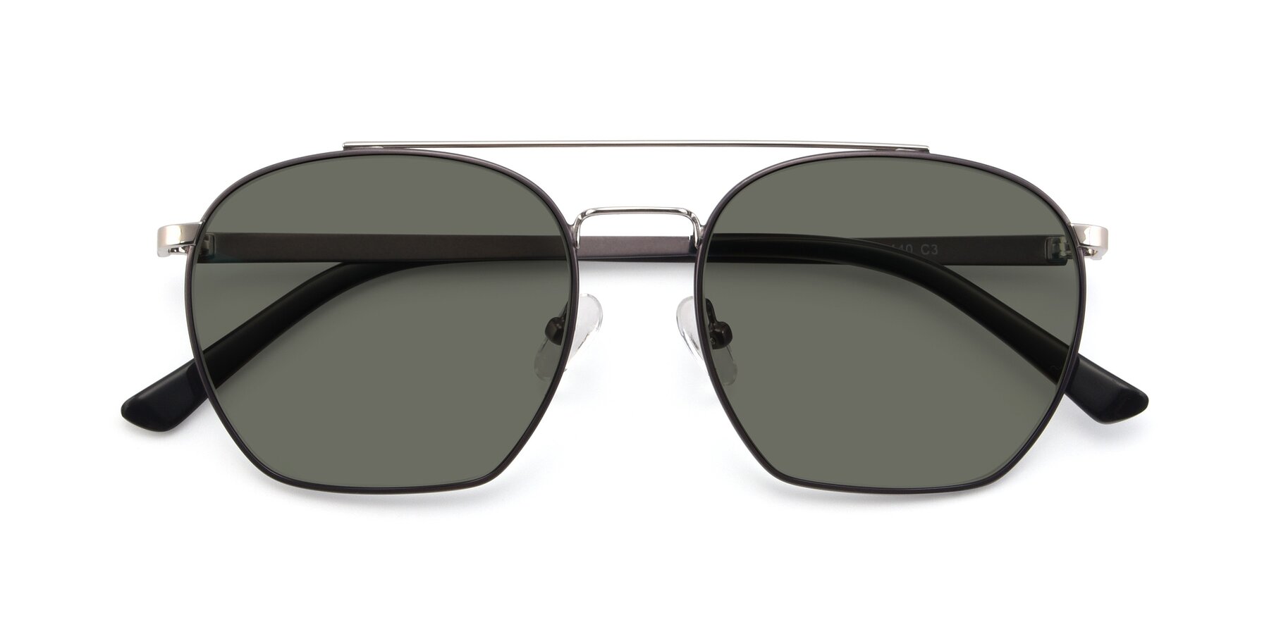 Folded Front of 9425 in Black-Silver with Gray Polarized Lenses