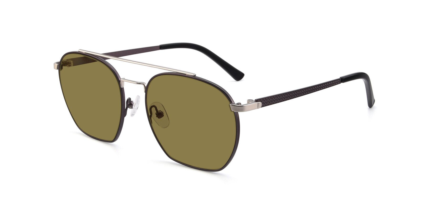 Angle of 9425 in Black-Silver with Brown Polarized Lenses