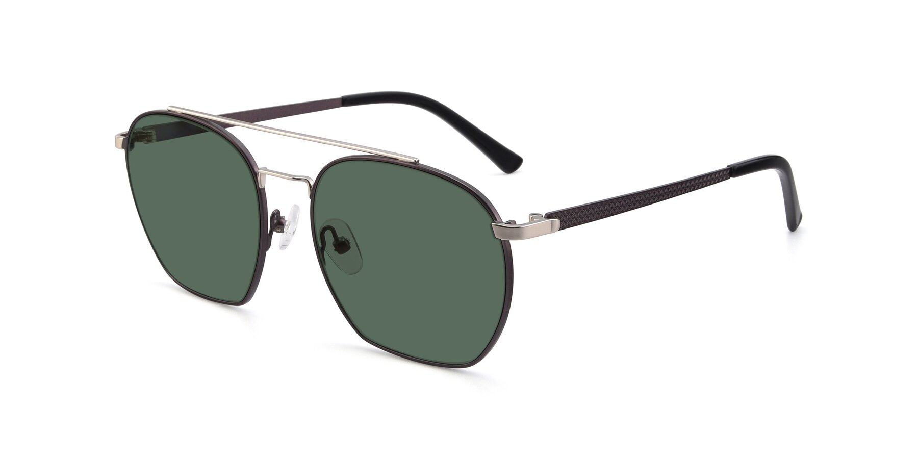 Angle of 9425 in Black-Silver with Green Polarized Lenses