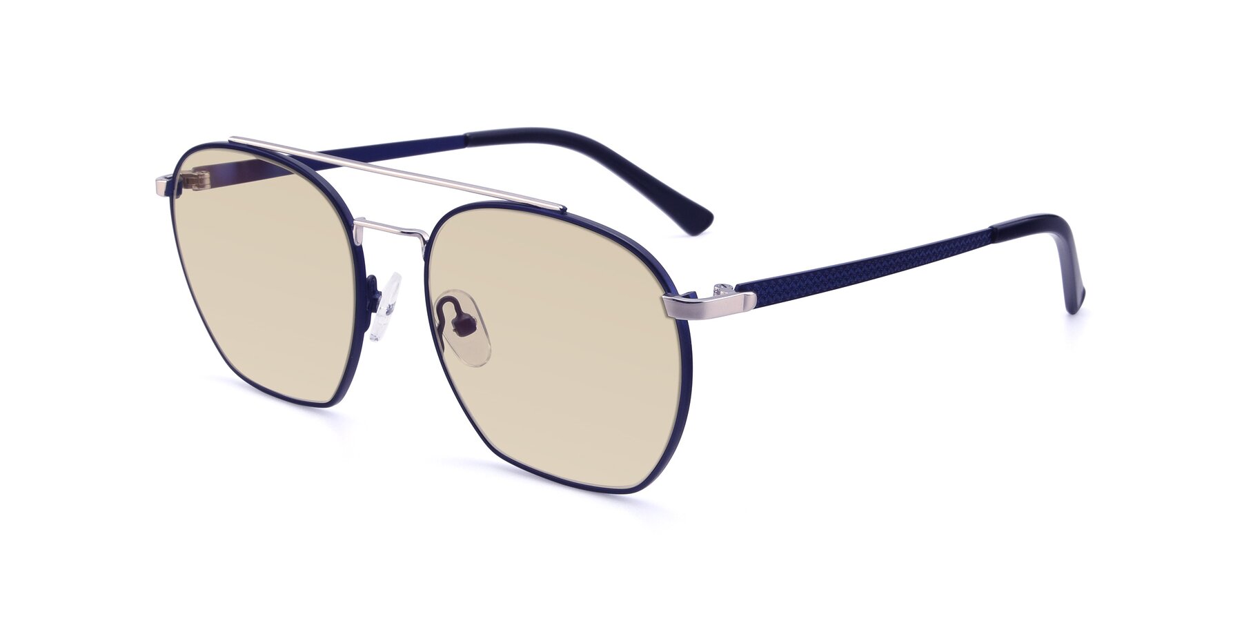 Angle of 9425 in Blue-Silver with Light Brown Tinted Lenses