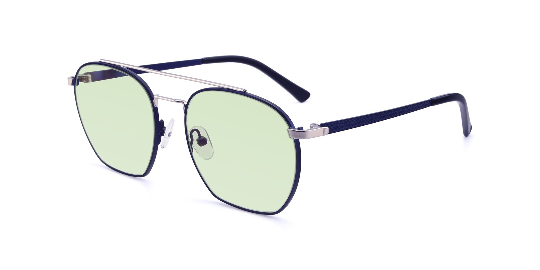Angle of 9425 in Blue-Silver with Light Green Tinted Lenses