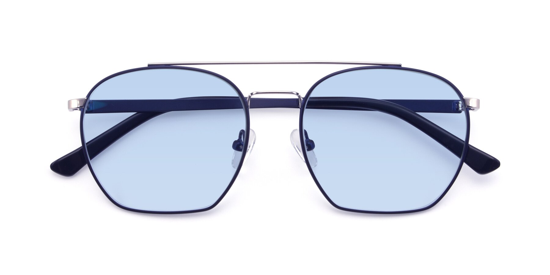 Folded Front of 9425 in Blue-Silver with Light Blue Tinted Lenses