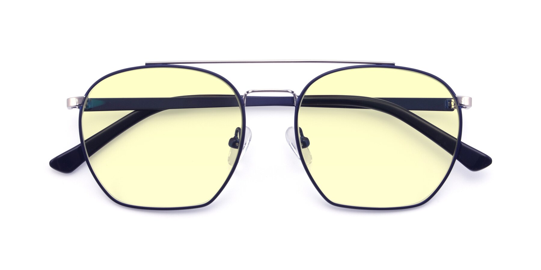 Folded Front of 9425 in Blue-Silver with Light Yellow Tinted Lenses