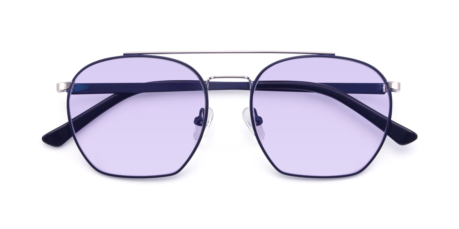 Folded Front of 9425 in Blue-Silver with Light Purple Tinted Lenses