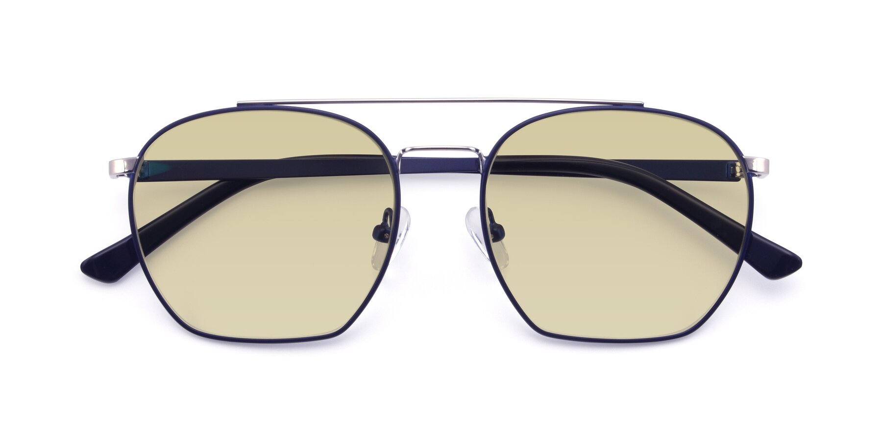 Folded Front of 9425 in Blue-Silver with Light Champagne Tinted Lenses