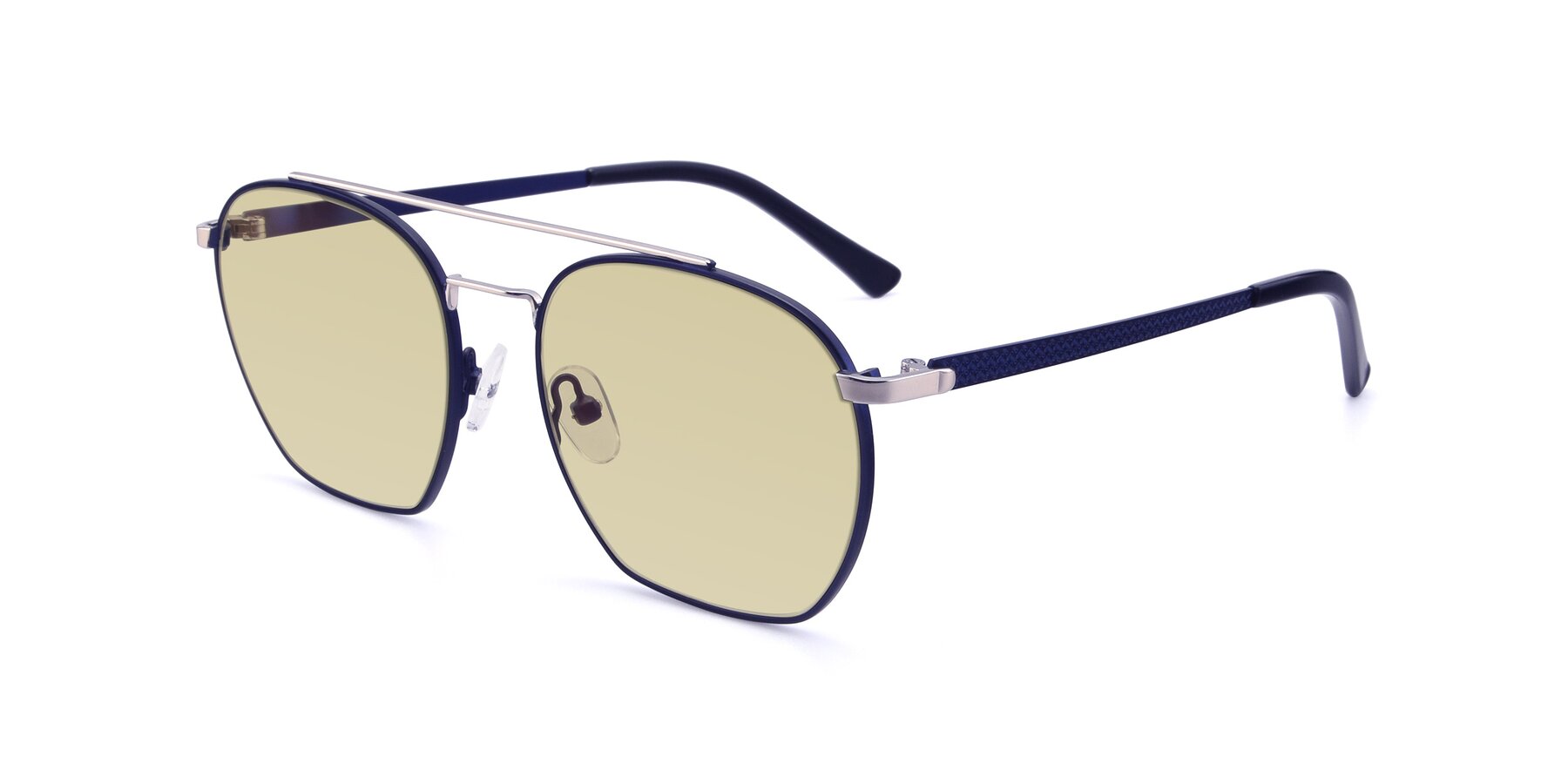 Angle of 9425 in Blue-Silver with Light Champagne Tinted Lenses