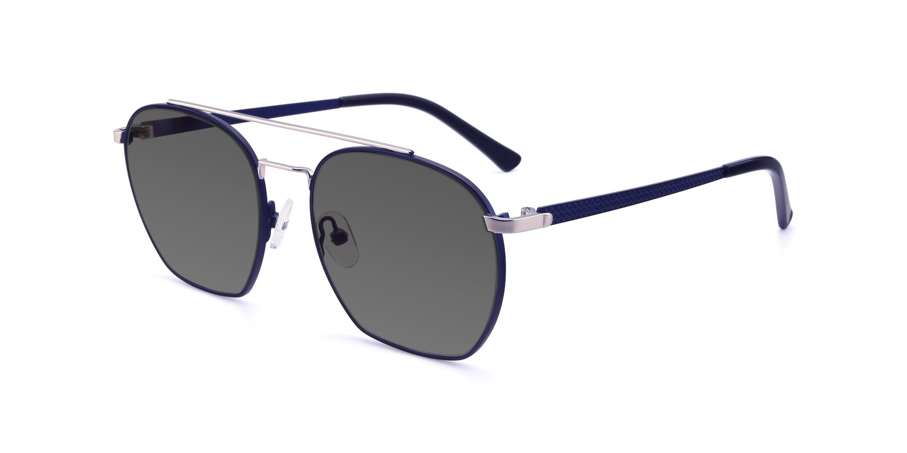 Angle of 9425 in Blue-Silver with Medium Gray Tinted Lenses
