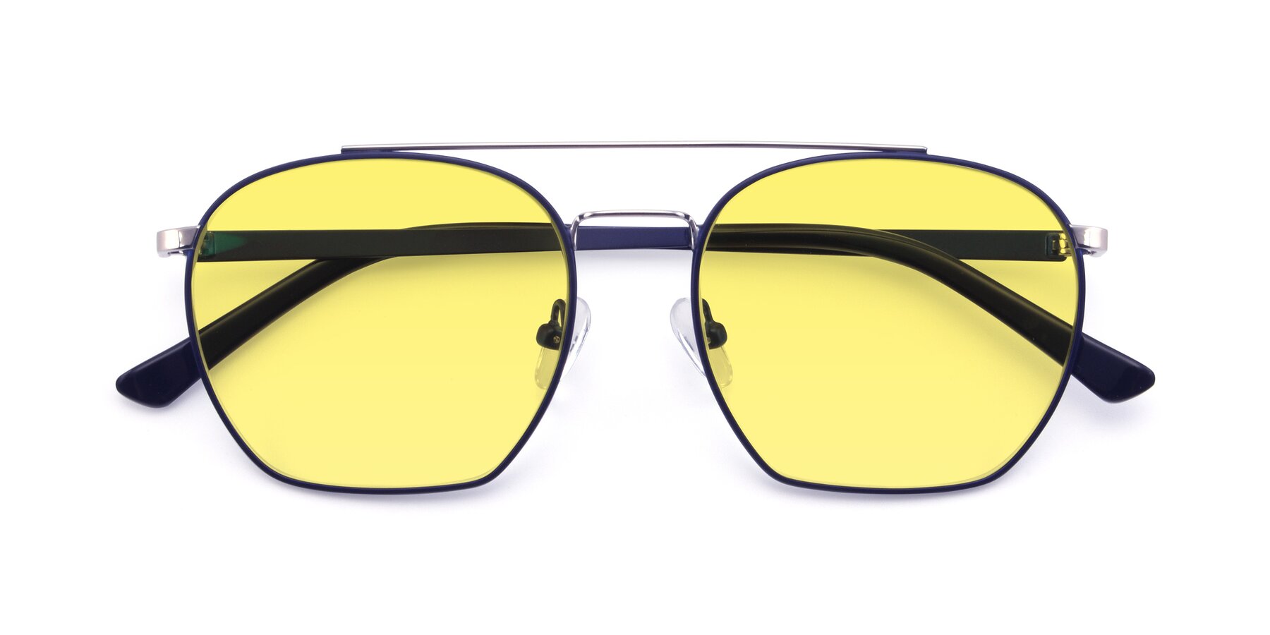 Folded Front of 9425 in Blue-Silver with Medium Yellow Tinted Lenses