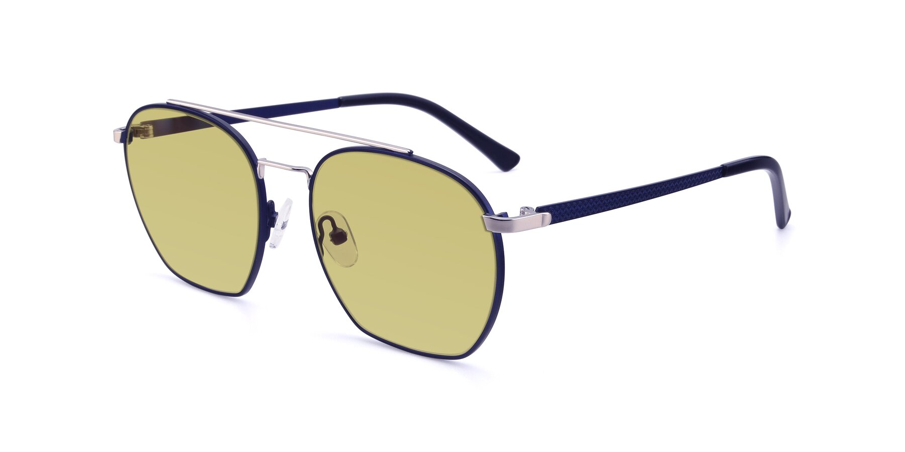 Angle of 9425 in Blue-Silver with Medium Champagne Tinted Lenses