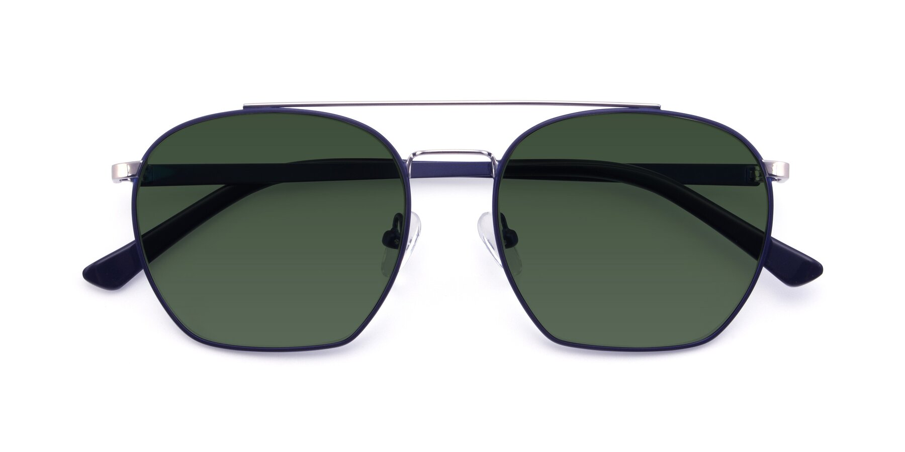 Folded Front of 9425 in Blue-Silver with Green Tinted Lenses