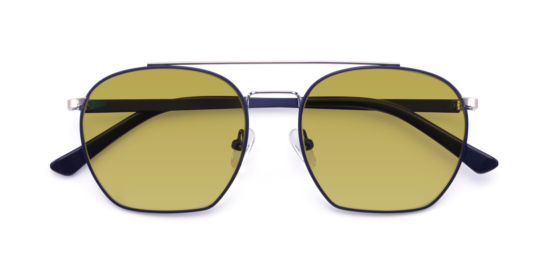 Folded Front of 9425 in Blue-Silver with Champagne Tinted Lenses