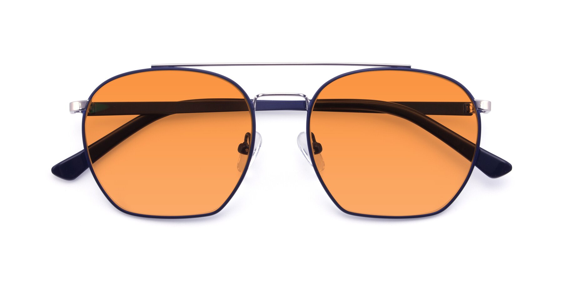 Folded Front of 9425 in Blue-Silver with Orange Tinted Lenses