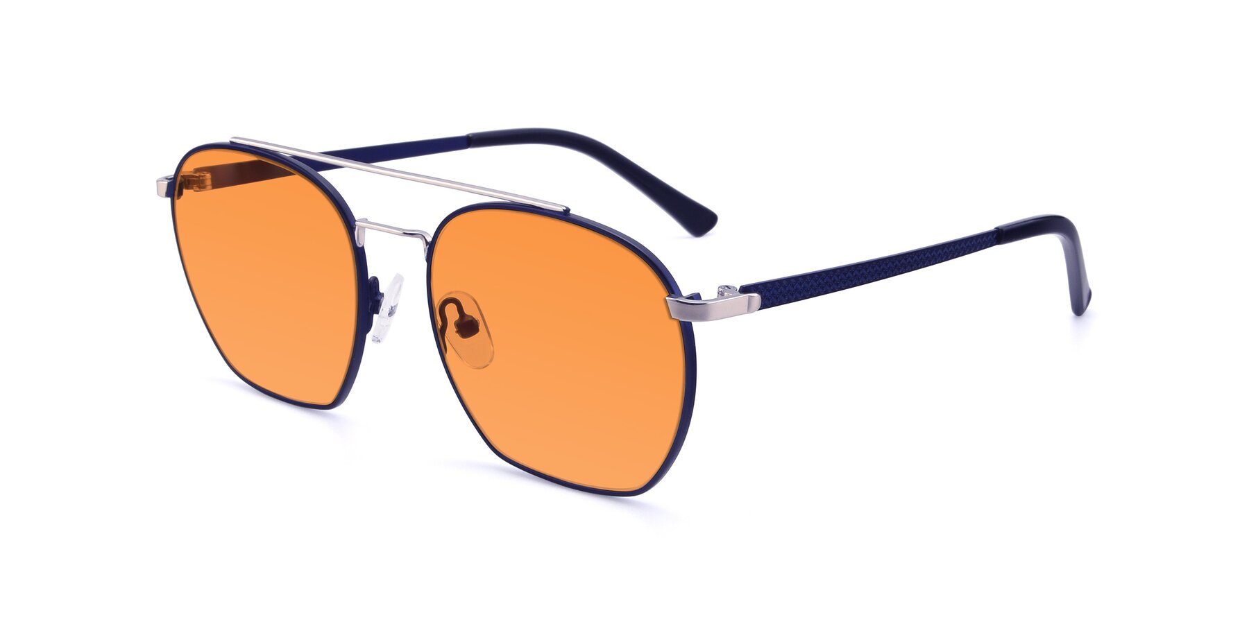 Angle of 9425 in Blue-Silver with Orange Tinted Lenses