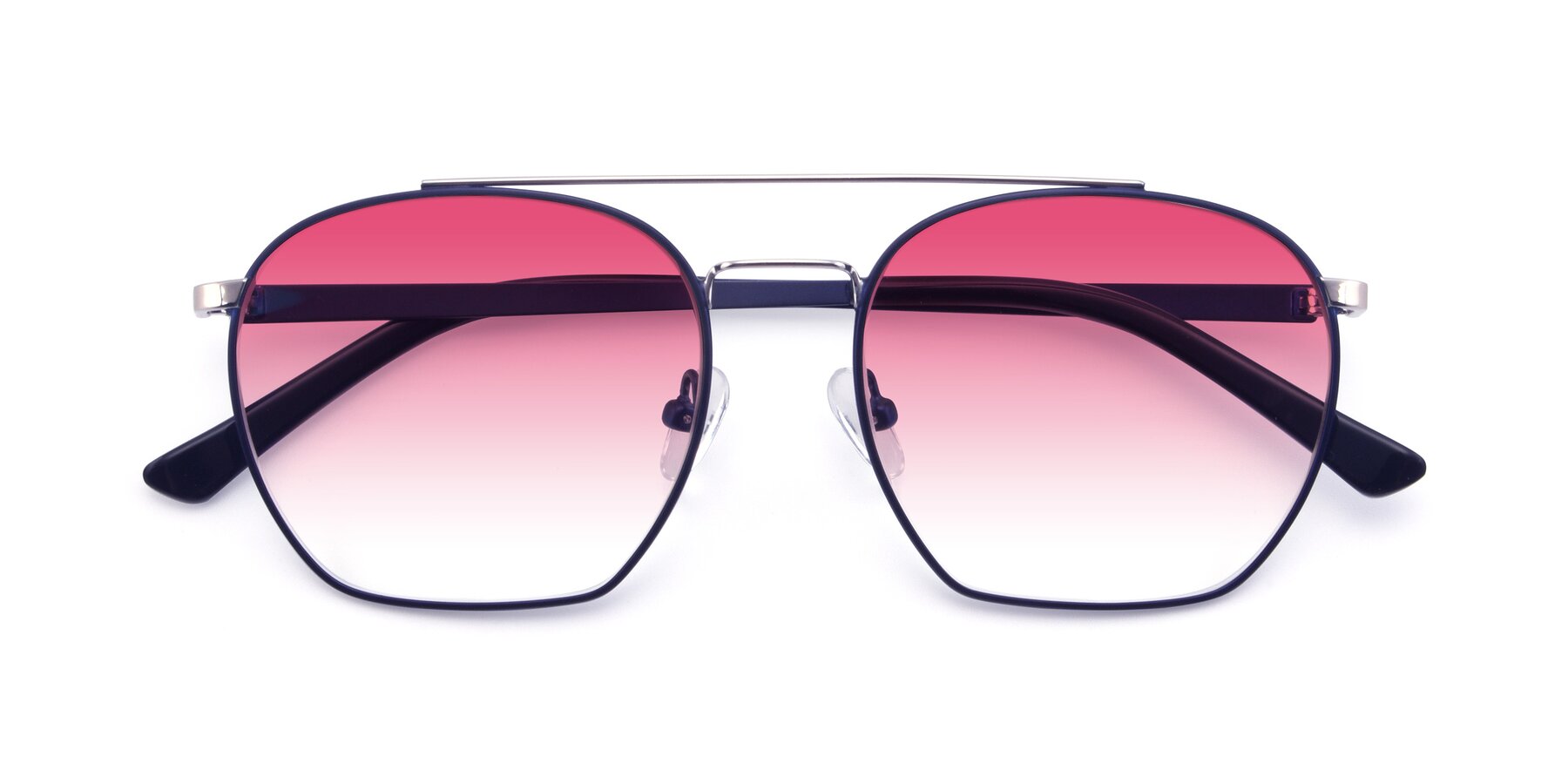 Folded Front of 9425 in Blue-Silver with Pink Gradient Lenses