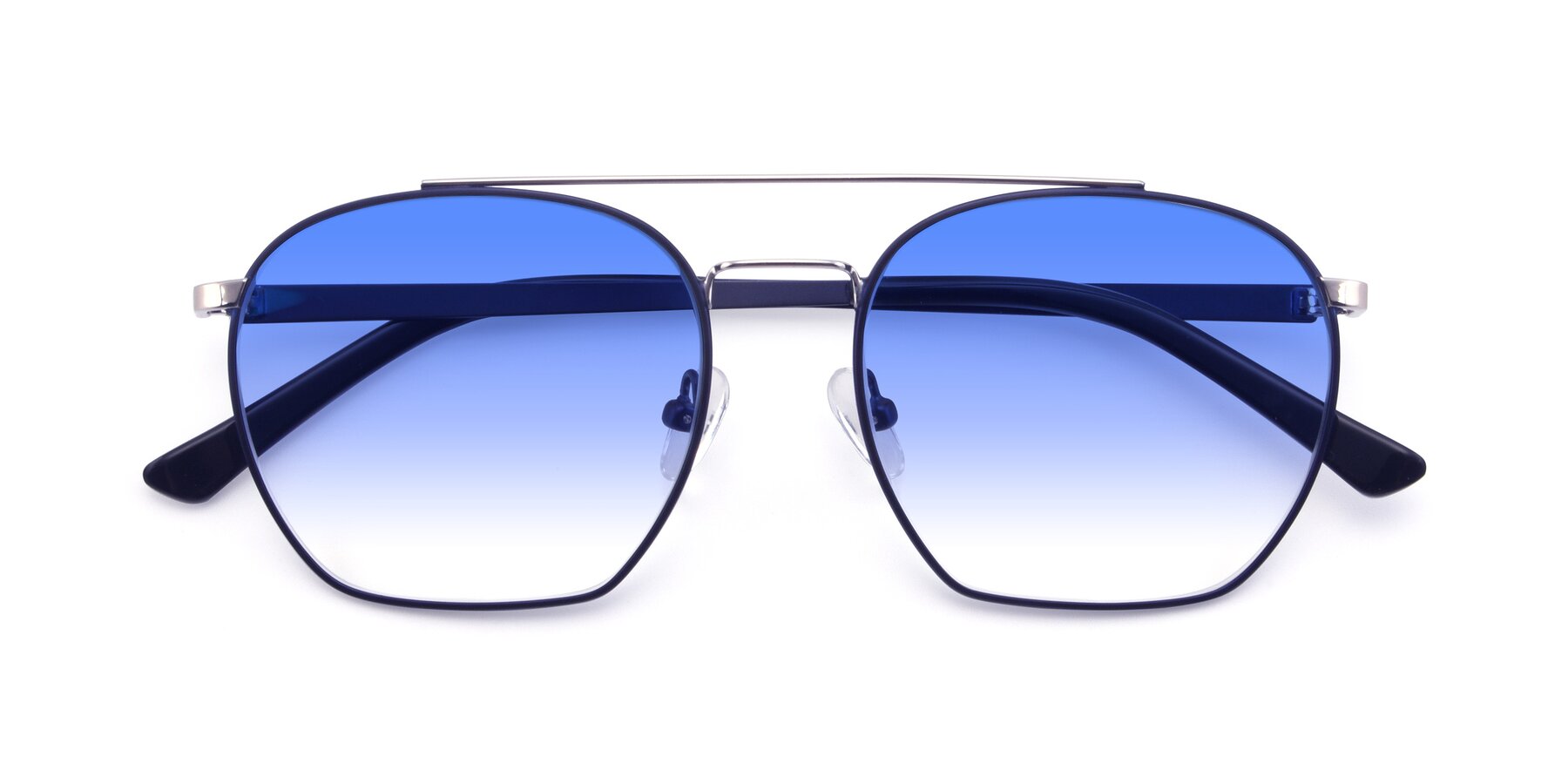 Folded Front of 9425 in Blue-Silver with Blue Gradient Lenses