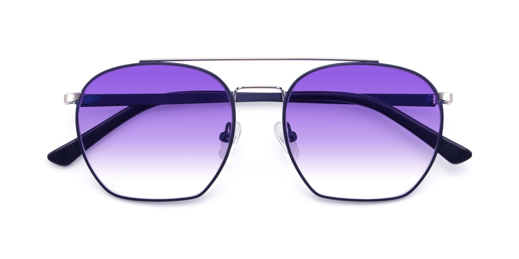 Folded Front of 9425 in Blue-Silver with Purple Gradient Lenses
