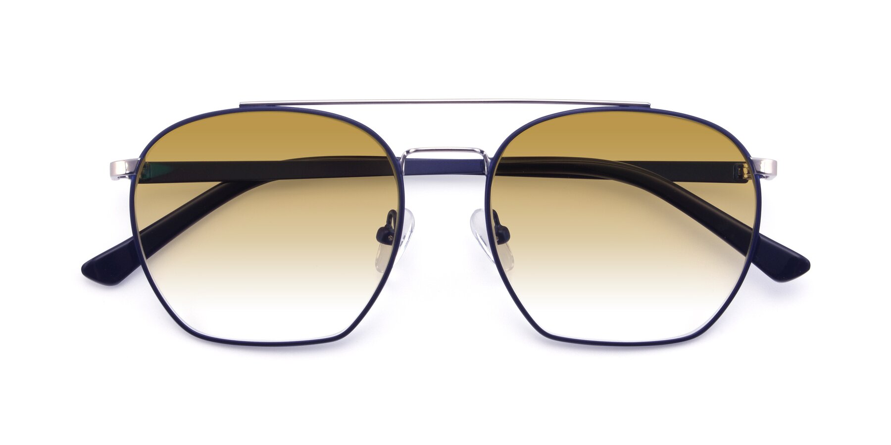 Folded Front of 9425 in Blue-Silver with Champagne Gradient Lenses