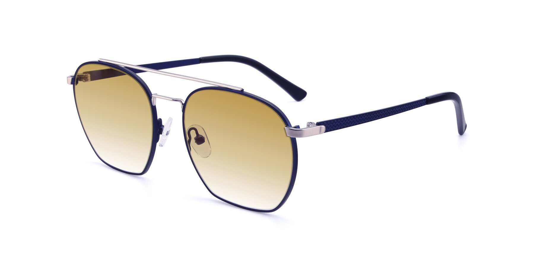 Angle of 9425 in Blue-Silver with Champagne Gradient Lenses
