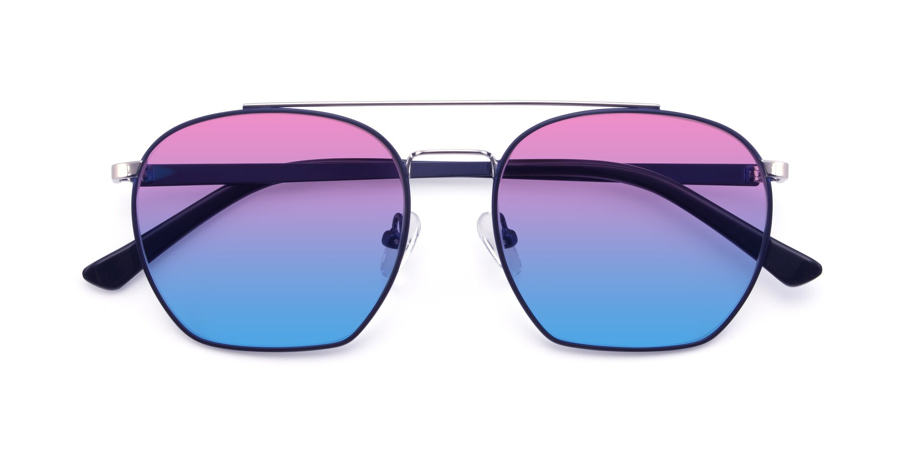 Folded Front of 9425 in Blue-Silver with Pink / Blue Gradient Lenses