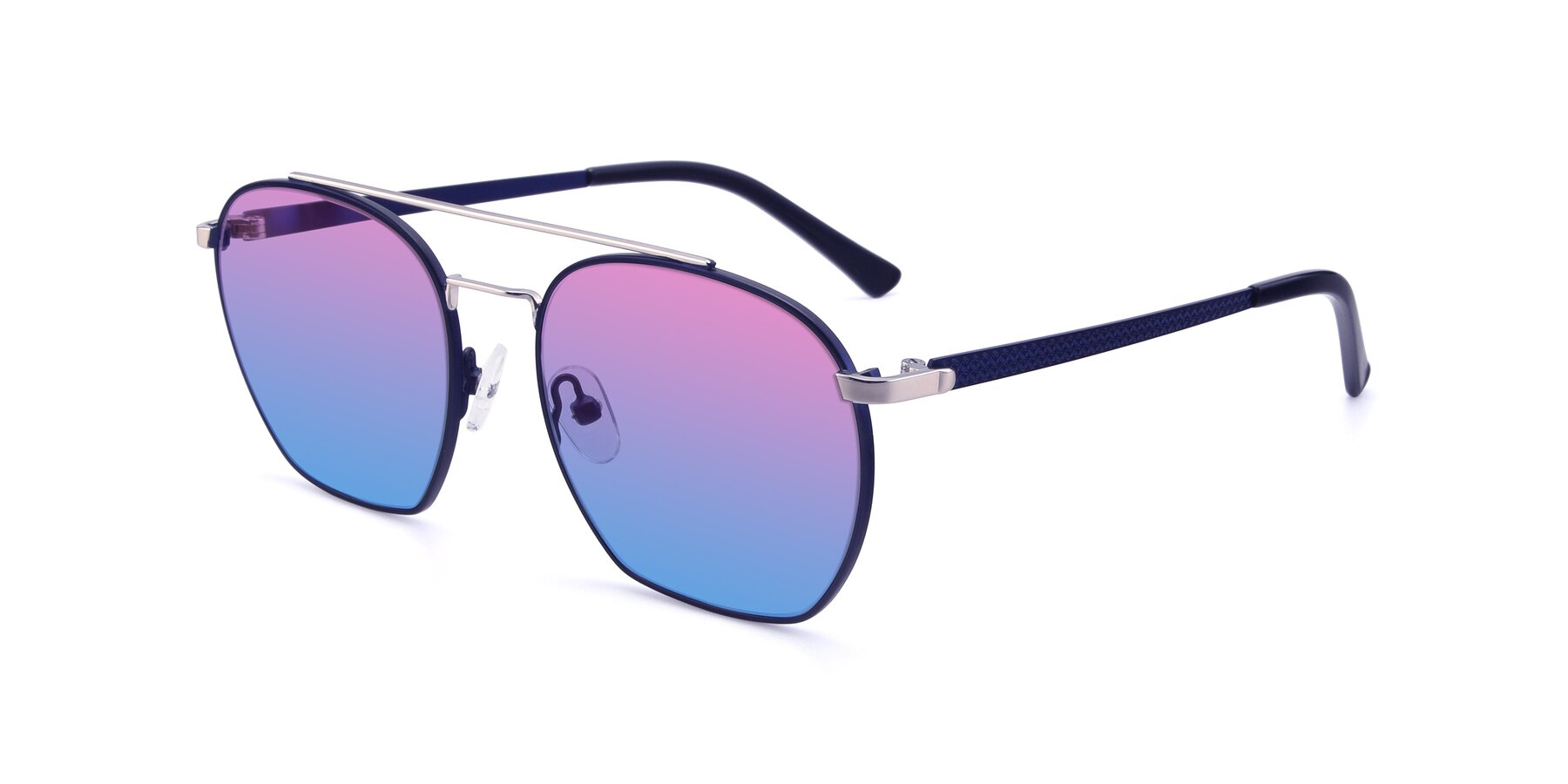 Angle of 9425 in Blue-Silver with Pink / Blue Gradient Lenses