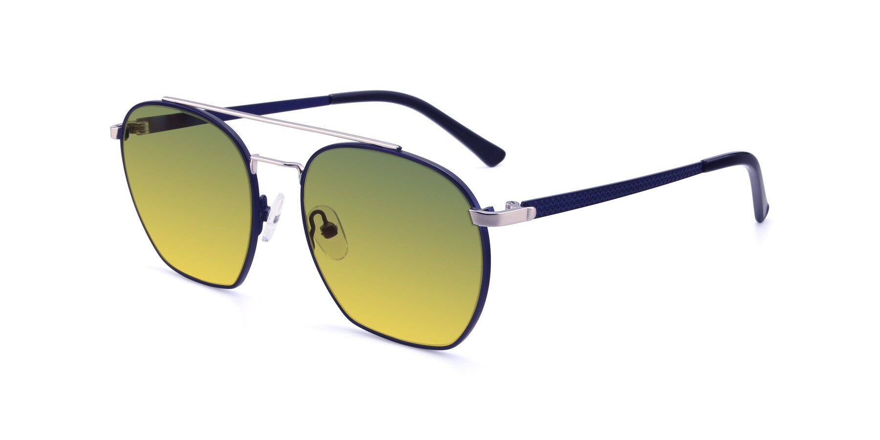 Angle of 9425 in Blue-Silver with Green / Yellow Gradient Lenses