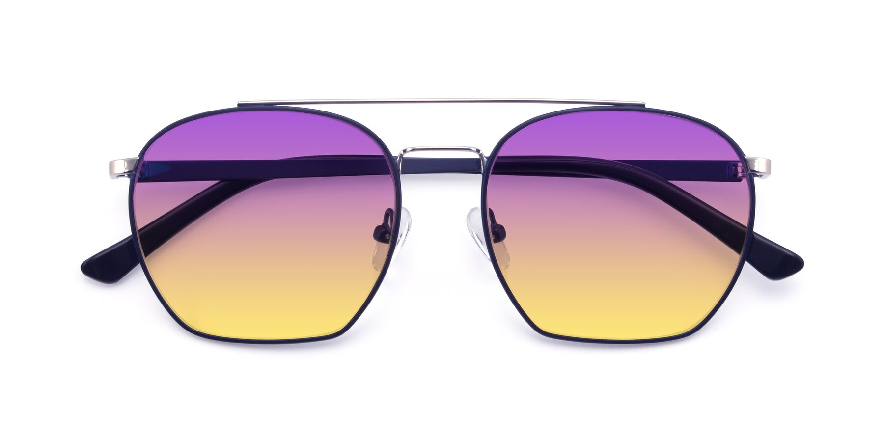 Folded Front of 9425 in Blue-Silver with Purple / Yellow Gradient Lenses