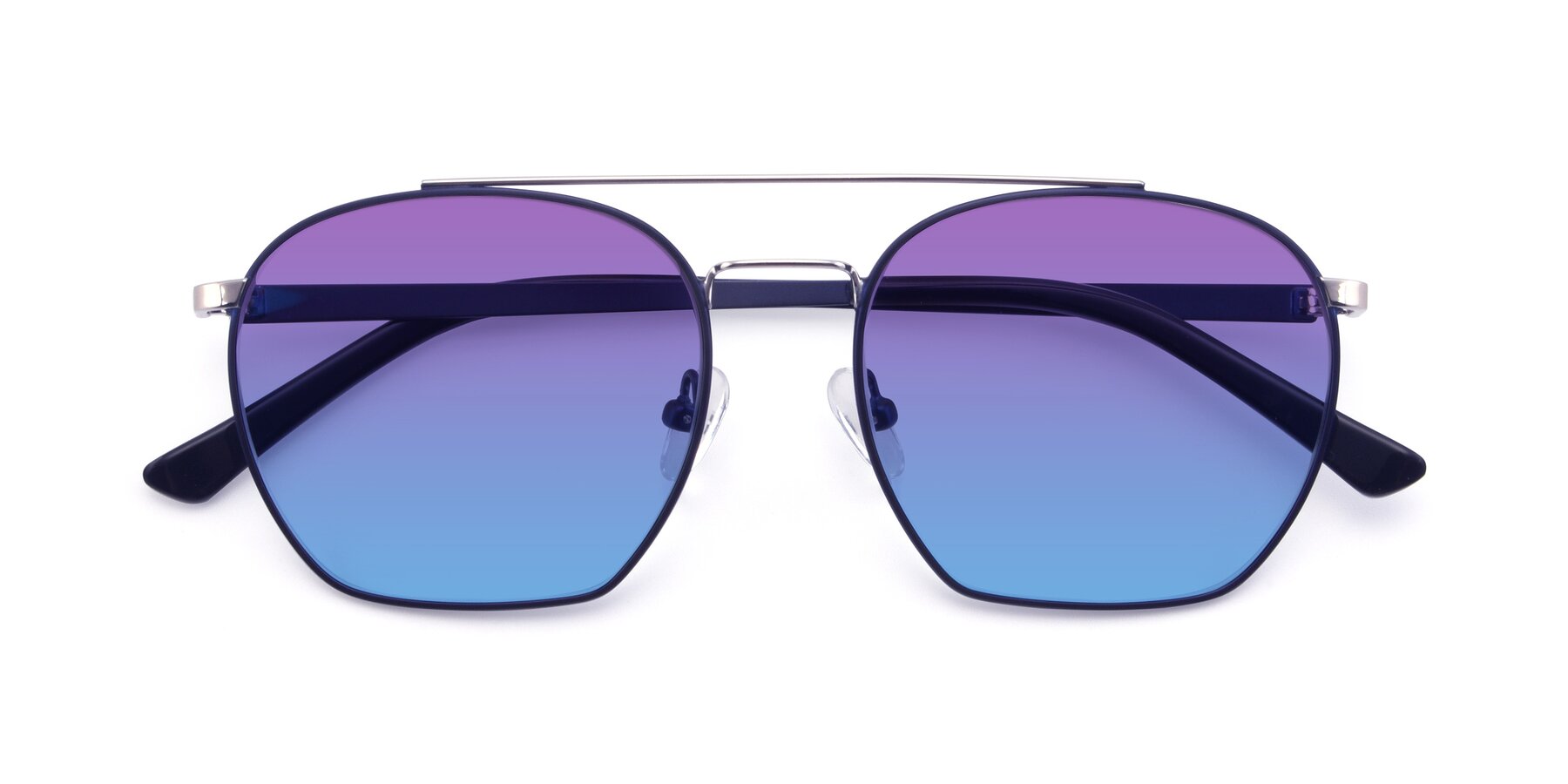 Folded Front of 9425 in Blue-Silver with Purple / Blue Gradient Lenses