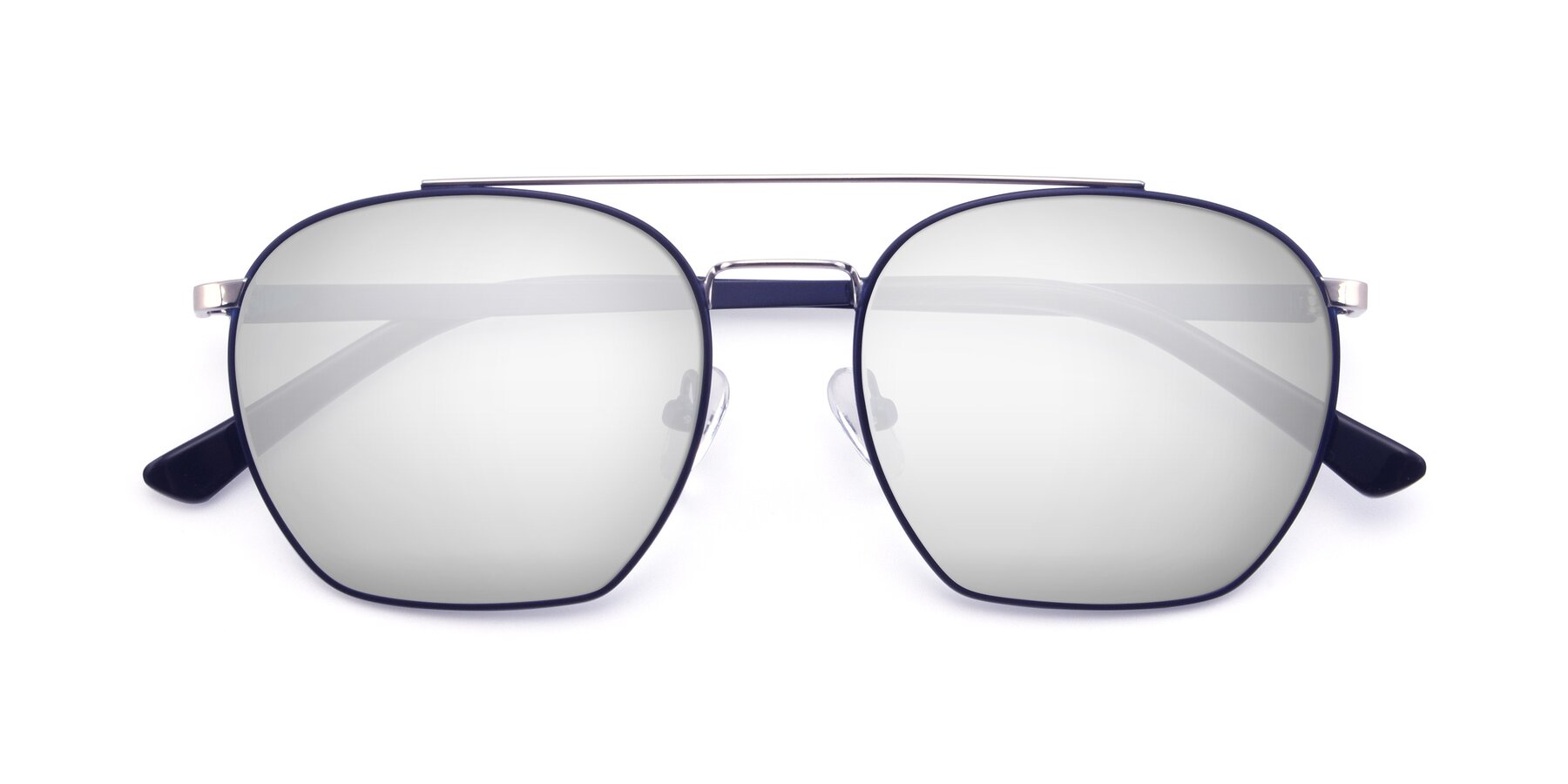 Folded Front of 9425 in Blue-Silver with Silver Mirrored Lenses