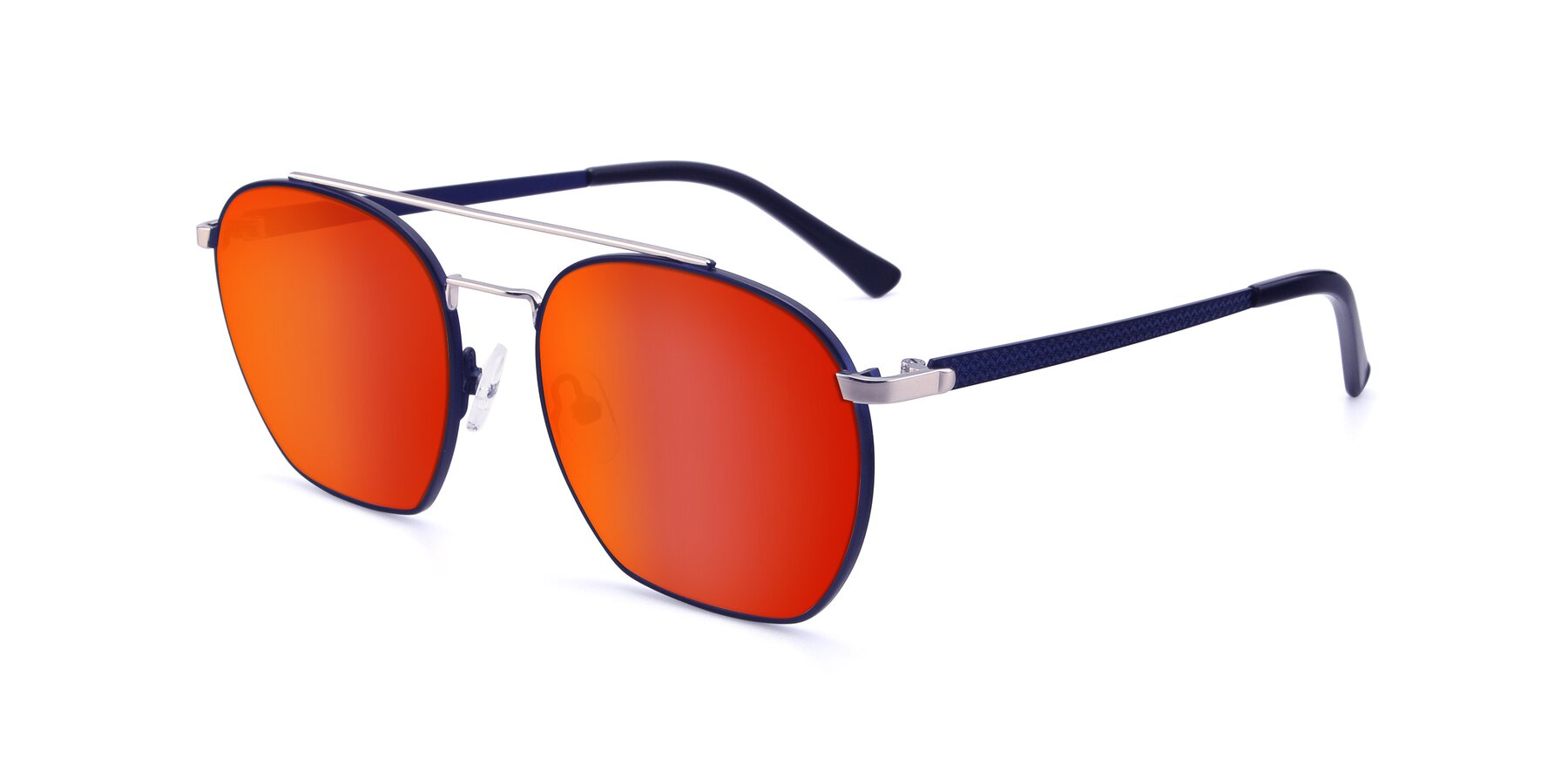 Angle of 9425 in Blue-Silver with Red Gold Mirrored Lenses
